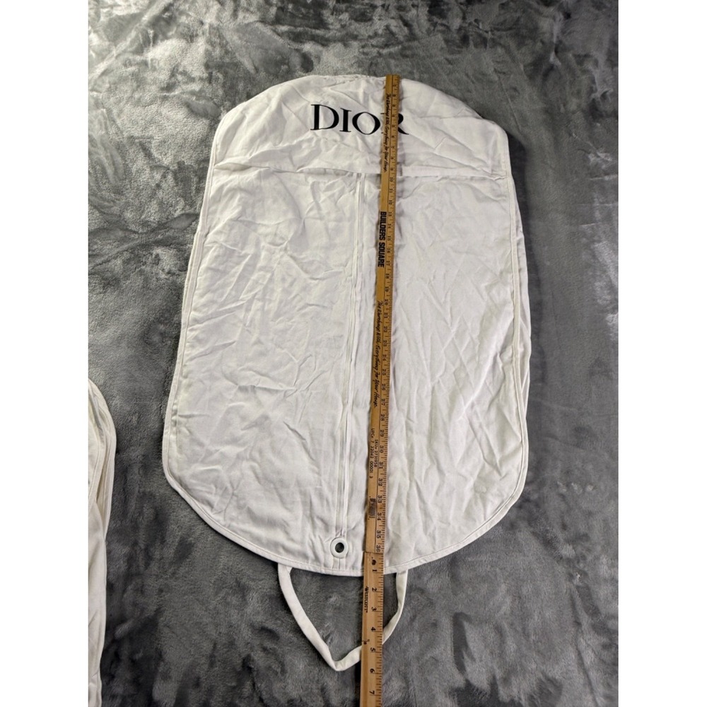 Dior Garment Bag White Canvas Suit Cover Travel Storage Zip Logo 37x26 - Picture 2 of 9